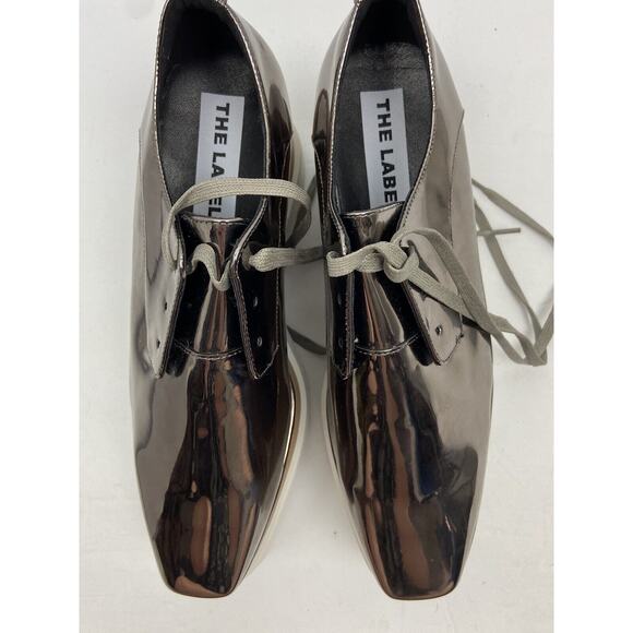 The Label Metallic Rose Gold Platform Square Toe Shoes US Size 8 / UK Size 38 - Picture 4 of 15